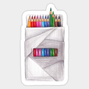 box of crayons. color pencil Sticker